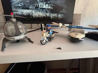 Playmobil Helicóptero, Avión y Moto