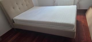 IKEA cama con cabecero y colchón