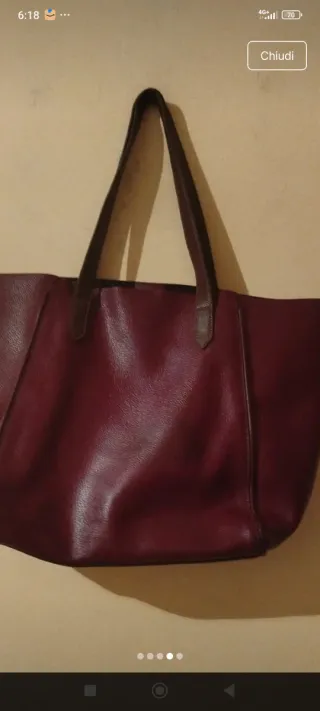 Borsa Hogan bordeaux vera pelle