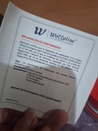 Luz de Emergencia V-16 Homologada