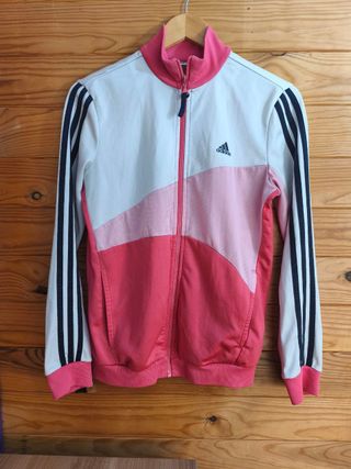 Sudadera Adidas Color Rosa, Negro y Blanco Talla S