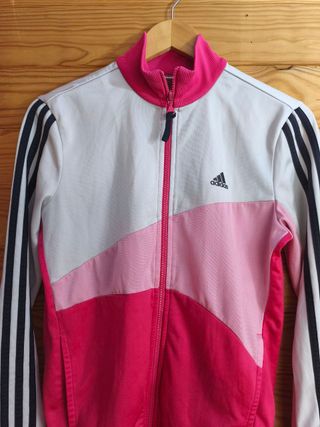 Sudadera Adidas Color Rosa, Negro y Blanco Talla S