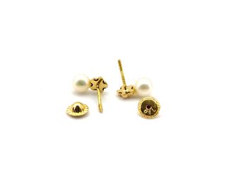 pendientes oro 18k con piedra con circonita