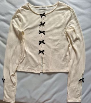 Blusa EVEN&ODD beige lazos XS