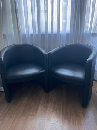 Pareja de Butacas negras polipiel