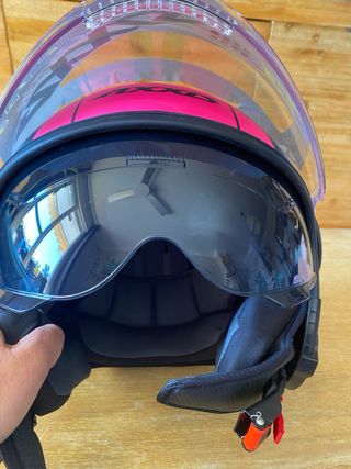 Casco Moto AXO Rosa Negro Talla L
