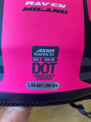 Casco Moto AXO Rosa Negro Talla L