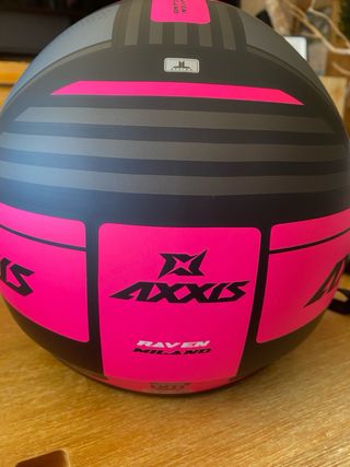 Casco Moto AXO Rosa Negro Talla L