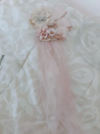 Tocado Comunión Angel Schlesser Rosa y Beige