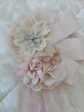 Tocado Comunión Angel Schlesser Rosa y Beige