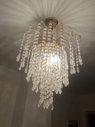 Lámpara de cristal de roca, como nueva