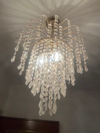 Lámpara de cristal de roca, como nueva
