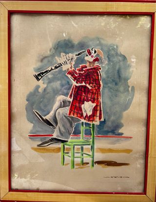 2 Cuadros de Payasos pintados a mano