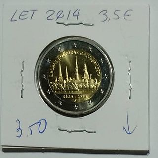 Moneda 2 Euros Letonia 2014 Riga