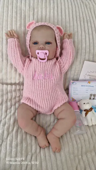 Muñeca estilo reborn 49cm, cuerpo de tela