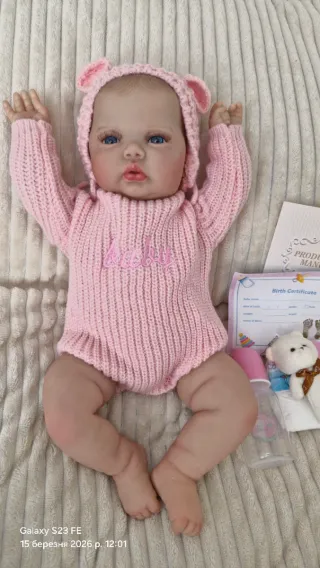 Muñeca estilo reborn 49cm, cuerpo de tela