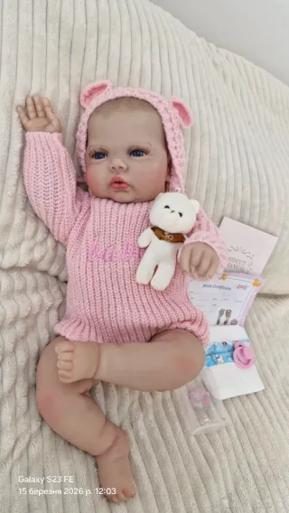 Muñeca estilo reborn 49cm, cuerpo de tela