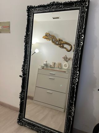 Espejo Grande Vintage Negro y plata
