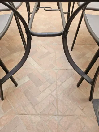 Mesa y 4 Sillas Exterior Cristal