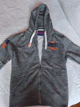Sudadera SuperDry Vintage Logo – Talla L – Gris
