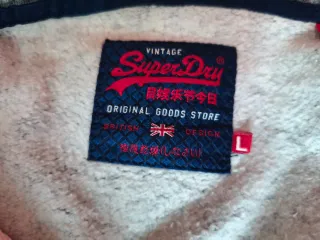 Sudadera SuperDry Vintage Logo – Talla L – Gris