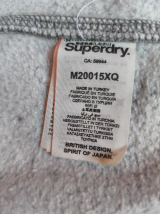Sudadera SuperDry Vintage Logo – Talla L – Gris