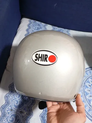 Casco de moto SHIR plateado