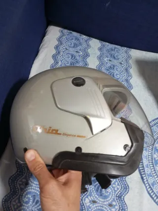 Casco de moto SHIR plateado