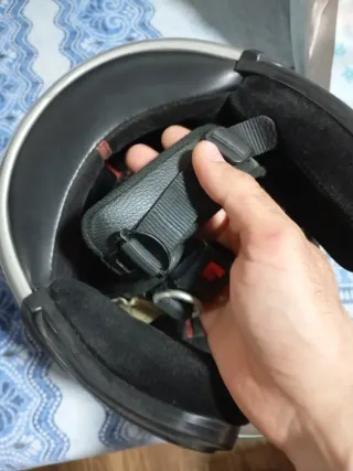 Casco de moto SHIR plateado