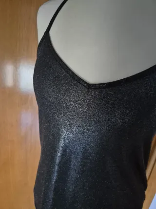 Top negro y plata - Clockhouse - XS