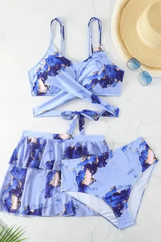 Trikini azul mármol con falta