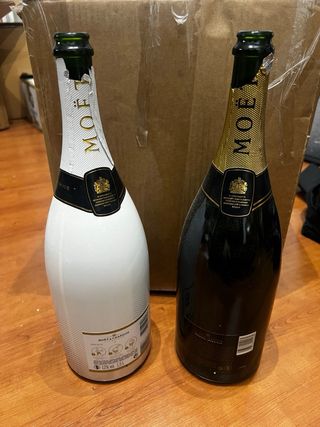 2 Bottiglie Moet & Chandon Vuote 1,5 Lt