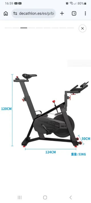 Bicicleta Spinning Domyos Biking 500