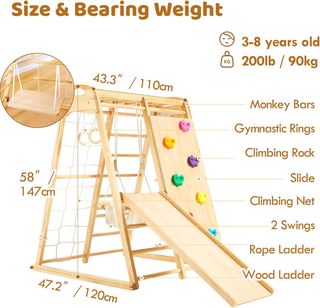 parque juegos de madera 7 en 1 para niños