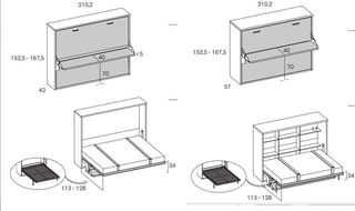 CAMA ABATIBLE MATRIMONIO CON ESCRITORIO RMB.