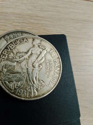 2 Balboas Rep. Panama 1931 plata .900