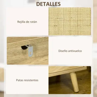 Mesita Noche Rejilla Madera 39x35x60cm