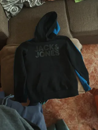 Sudadera gorra negra Jack & Jones talla XS