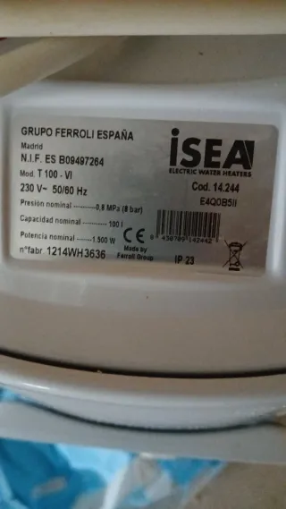 Termo eléctrico 100L