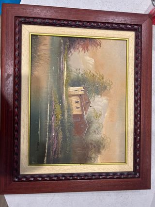 Cuadro paisaje casa rústica