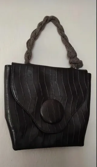 Borsetta Sisley ecopelle effetto coccodrillo