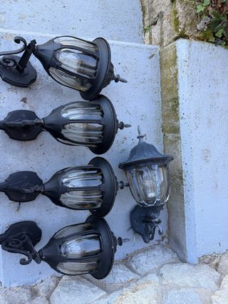 Lote 5 Faroles de Exterior Negros