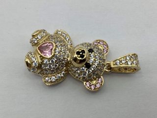 colgante oro 18k con piedra con circonita