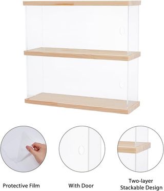 SUPERFINDINGS Vitrina de Acrílico 2 nivel Estante