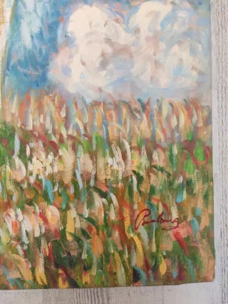 Pintura al óleo Mujer con Sombrilla modernista