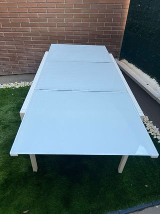 Mesa de terraza cristal y metal