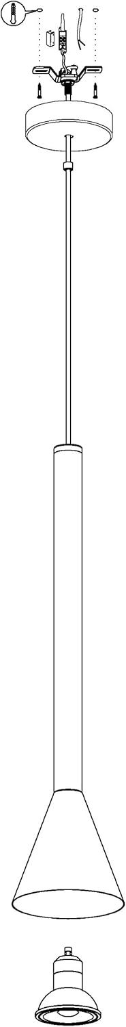 Eglo 97604 iluminación de suspensión Negro, Oro GU