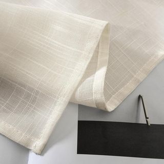 MIULEE Cortinas de Lino Cruzada Visillo Color Puro