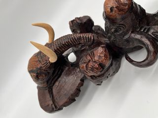 Figura animales madera maciza tallada