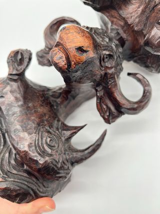 Figura animales madera maciza tallada